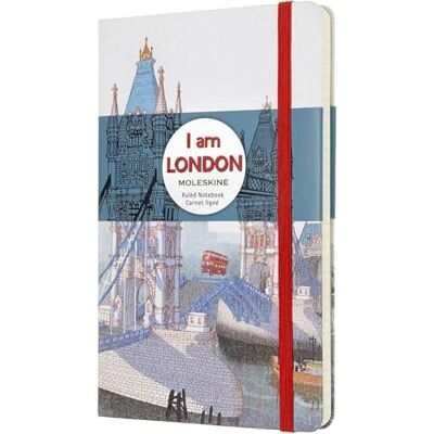 Moleskine I Am London Linierter Notizbuch, Hardcover mit Gummiband, Thema London, Format Large 13 x 21 cm Moleskine I Am London Linierter Notizbuch, Hardcover mit Gummiband, Thema London, Format Large 13 x 21 cm