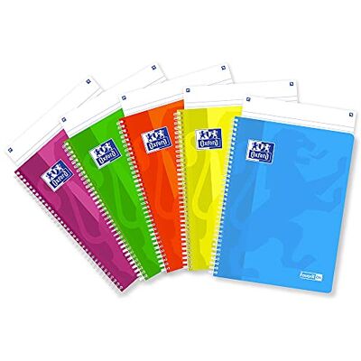 Favorit Spiralheft A4, Lineatur 1R, Papier 90 g/m², Packung mit 5 Stück, verschiedene Neonfarben Favorit Spiralheft A4, Lineatur 1R, Papier 90 g/m², Packung mit 5 Stück, verschiedene Neonfarben