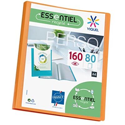 Viquel A4 Sichtbuch mit 160 Hüllen Individuelle Bindung Glatte Klarsichthüllen Recycled Essential Orange Viquel A4 Sichtbuch mit 160 Hüllen Individuelle Bindung Glatte Klarsichthüllen Recycled Essential Orange
