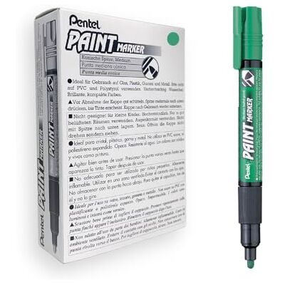 Pentel MMP20-DO Permanent-Marker 2,0 mm Rundspitze Lackmarker, 12 Stück, grün Pentel MMP20-DO Permanent-Marker 2,0 mm Rundspitze Lackmarker, 12 Stück, grün
