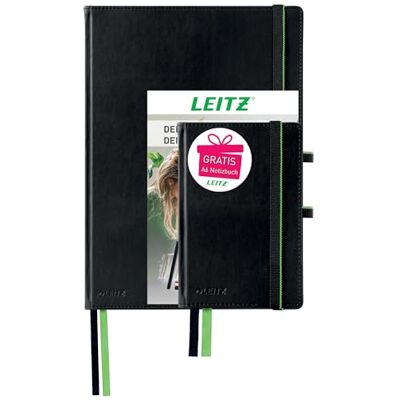Leitz Complete Set Qualitäts-Notizbuch A4 + A6 kariert, je 160 Seiten, 80 Blatt, Hardcover, hochwertiger Einband, 100 g/m² Papier FSC zertifiziert, Verschluss, Lesezeichen, Schlaufe, Schwarz, 95860000 Leitz Complete Set Qualitäts-Notizbuch A4 + A6 kariert, je 160 Seiten, 80 Blatt, Hardcover, hochwertiger Einband, 100 g/m² Papier FSC zertifiziert, Verschluss, Lesezeichen, Schlaufe, Schwarz, 95860000