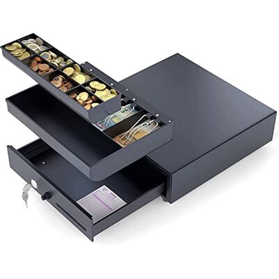 ACROPAQ Kassenschublade Öffnung manuell mit Druckknopf, Kassenlade 33 x 33 cm, Unterbau geeignet Kasse, Cash Register, Bargeldkasse Schwarz ACROPAQ Kassenschublade Öffnung manuell mit Druckknopf, Kassenlade 33 x 33 cm, Unterbau geeignet Kasse, Cash Register, Bargeldkasse Schwarz