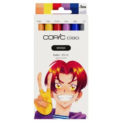 Copic Ciao Manga-Set Kaito, 6 Stk. Marker Set mit 5 gewagten Tönen Erwecke deine Manga Geschichten + Charaktere zum Leben Inkl. 1 Multiliner gratis Copic Ciao Manga-Set Kaito, 6 Stk. Marker Set mit 5 gewagten Tönen Erwecke deine Manga Geschichten + Charaktere zum Leben Inkl. 1 Multiliner gratis