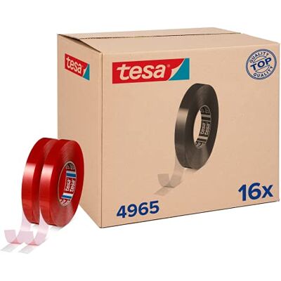 tesa fix 4965 Montageband im 16er Pack Starkes, doppelseitiges PVC Klebeband, ideal zur industriellen Montage transparent 16 Rollen je 50 m x 19mm tesa fix 4965 Montageband im 16er Pack Starkes, doppelseitiges PVC Klebeband, ideal zur industriellen Montage transparent 16 Rollen je 50 m x 19mm
