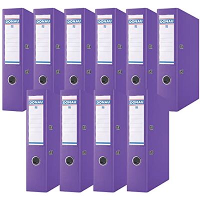 DONAU Premium Ordner Breit 10er Pack/DIN A4 / 7,5 cm / 10 Stück/Violette/Kunststoffbezug PP/Carton Papier Schlitzordner Büroordner Aktenordner Ringordner/Grünen Punkt DONAU Premium Ordner Breit 10er Pack/DIN A4 / 7,5 cm / 10 Stück/Violette/Kunststoffbezug PP/Carton Papier Schlitzordner Büroordner Aktenordner Ringordner/Grünen Punkt