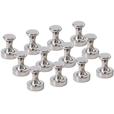 Magnetpro 12 Stück Metall Magnetstifte, Starke Magnet für Kühlschrank, Büro, Durchmesser 16 mm x 20 mm Dick Magnetpro 12 Stück Metall Magnetstifte, Starke Magnet für Kühlschrank, Büro, Durchmesser 16 mm x 20 mm Dick
