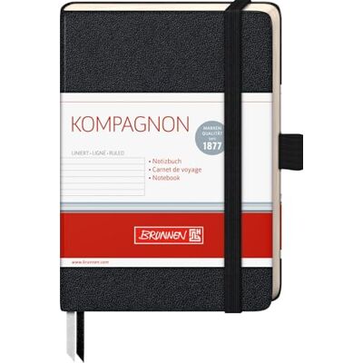 BRUNNEN Notizbuch Kompagnon Klassik A6, liniert, Stifthalter, schwarz BRUNNEN Notizbuch Kompagnon Klassik A6, liniert, Stifthalter, schwarz