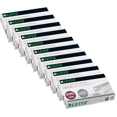 Leitz Juwel Heftklammern 4 mm, 10x Box mit je 2000 Stück, Verzinkt, 56400000 Leitz Juwel Heftklammern 4 mm, 10x Box mit je 2000 Stück, Verzinkt, 56400000