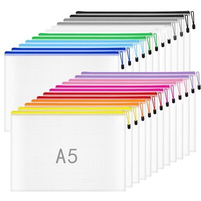 NORTHERN BROTHERS A5 Plastikmappen 24 Stück Plastikmappen Dokumentenmappen A5 Druckverschlussbeutel Plastiktaschen mit Reißverschlusstasche für Schule, Büro, Zuhause NORTHERN BROTHERS A5 Plastikmappen 24 Stück Plastikmappen Dokumentenmappen A5 Druckverschlussbeutel Plastiktaschen mit Reißverschlusstasche für Schule, Büro, Zuhause