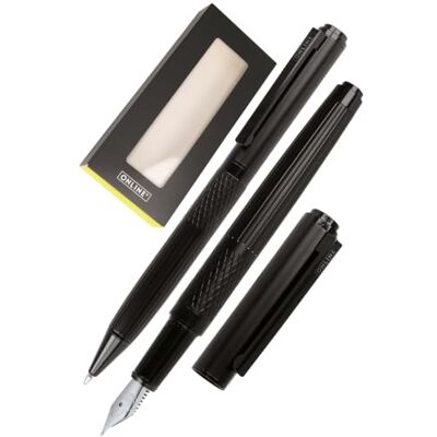 Online Schreibset Linea Noir I Metall Füller & Kulli I Geschenk-Set Iridiumfeder Stärke M & Kugelschreiber Großraummine M & Echt-Leder-Etui, Schwarz, stilvolle Geschenkverpackung Online Schreibset Linea Noir I Metall Füller & Kulli I Geschenk-Set Iridiumfeder Stärke M & Kugelschreiber Großraummine M & Echt-Leder-Etui, Schwarz, stilvolle Geschenkverpackung