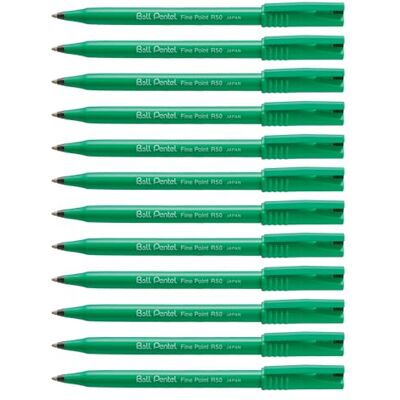 Pentel R50 Tintenroller Ball 0,4mm, 12 Stück, schwarz Pentel R50 Tintenroller Ball 0,4mm, 12 Stück, schwarz