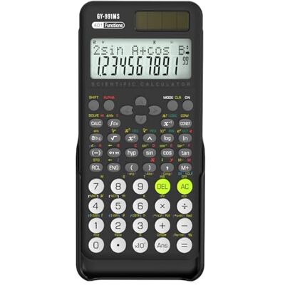 NEWYES Wissenschaftlicher Taschenrechner für Schüler, 991 MS Wissenschaftsrechner für Mittel- und Oberschulbedarf, Taschenrechner mit Abdeckung (Schwarz) NEWYES Wissenschaftlicher Taschenrechner für Schüler, 991 MS Wissenschaftsrechner für Mittel- und Oberschulbedarf, Taschenrechner mit Abdeckung (Schwarz)