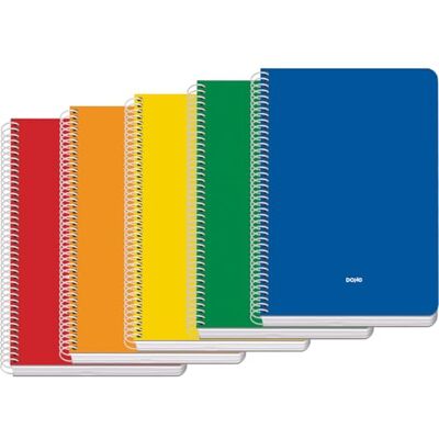 DOHE Hefte A5 (5 St.) Größe 15x21 cm, 5 Farben: Blau, Rot, Orange, Gelb und Grün, 80 kariert Seiten (4x4 mm), Spiralbindung, Softcover aus Karton, Bürobedarf DOHE Hefte A5 (5 St.) Größe 15x21 cm, 5 Farben: Blau, Rot, Orange, Gelb und Grün, 80 kariert Seiten (4x4 mm), Spiralbindung, Softcover aus Karton, Bürobedarf