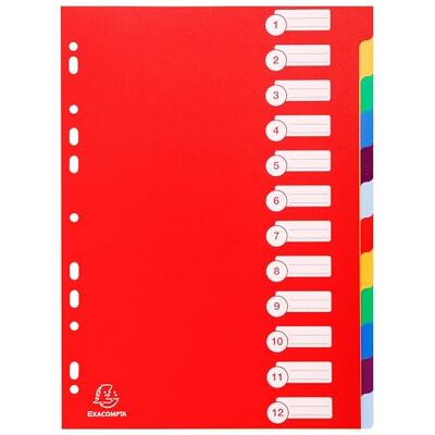 Exacompta 15 Register PP stabil opak 12 Taben blanko A4 Exacompta 15 Register PP stabil opak 12 Taben blanko A4