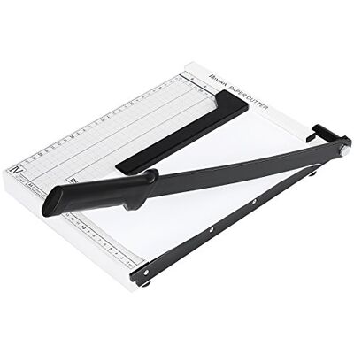 COOCHEER Papierschneider, Profi A4 Fotoschneider Hebelschneider Papierschneidemaschine Schneidegerät für Schule & Büro, Weiß Grifflänge: 47 cm COOCHEER Papierschneider, Profi A4 Fotoschneider Hebelschneider Papierschneidemaschine Schneidegerät für Schule & Büro, Weiß Grifflänge: 47 cm