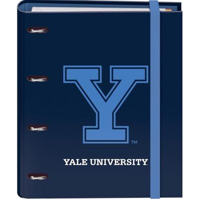 DOHE Ordner mit 4 Ringen mit Nachfüllung, 100 Blatt, A4, Gummiverschluss, 4 farbige Trennblätter, Dokumententasche, Papier 90 g/m², Kompressor, Schulmaterial Yale University Navy DOHE Ordner mit 4 Ringen mit Nachfüllung, 100 Blatt, A4, Gummiverschluss, 4 farbige Trennblätter, Dokumententasche, Papier 90 g/m², Kompressor, Schulmaterial Yale University Navy