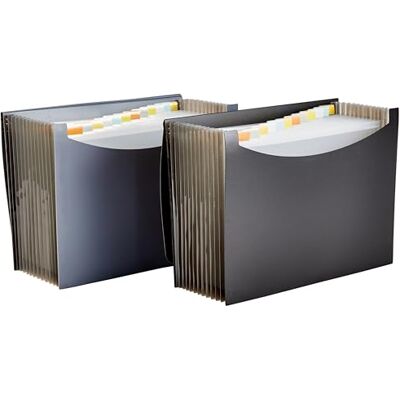 Amazon Dokumentenmappe A4, Fächermappe, grau, Schwarz, 2er-Pack Amazon Dokumentenmappe A4, Fächermappe, grau, Schwarz, 2er-Pack