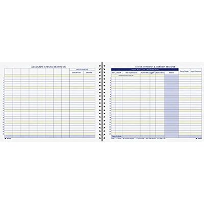Adams Scheck-Zahlungs- und Einzahlungsregister, 21,6 x 27,9 cm, 44 Seiten (AFR60), Weiß Adams Scheck-Zahlungs- und Einzahlungsregister, 21,6 x 27,9 cm, 44 Seiten (AFR60), Weiß