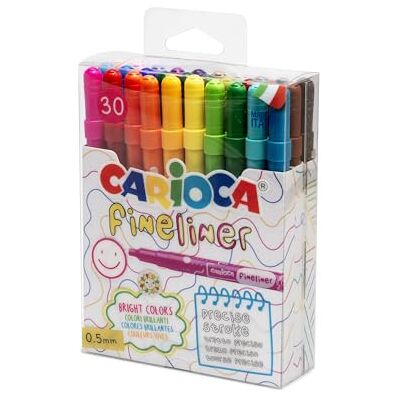 CARIOCA Fineliner Filzstifte, feine Spitze, 0,5 mm, 30 Farben CARIOCA Fineliner Filzstifte, feine Spitze, 0,5 mm, 30 Farben