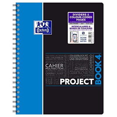 Oxford Projectbook A4 Studium Collegeblock kariert 100 Blatt Zufallsfarbe, kein Farbwunsch möglich Oxford Projectbook A4 Studium Collegeblock kariert 100 Blatt Zufallsfarbe, kein Farbwunsch möglich