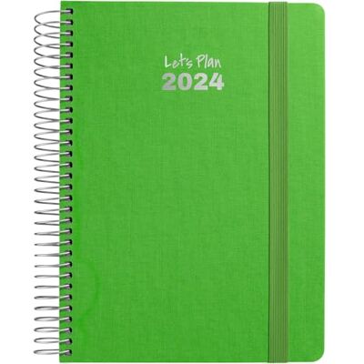 Grafoplás Spiralkalender 2024 Grün 15 x 21 cm Spanisch Tag Seite harter Einband mit Stoff gefüttert Gummiverschluss Fancy Serie, Januar bis Dezember 24 Perfekt zum Verwalten Ihrer Grafoplás Spiralkalender 2024 Grün 15 x 21 cm Spanisch Tag Seite harter Einband mit Stoff gefüttert Gummiverschluss Fancy Serie, Januar bis Dezember 24 Perfekt zum Verwalten Ihrer