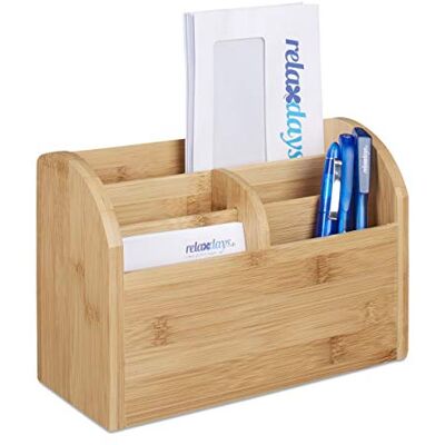 Relaxdays Schreibtisch-Organizer Bambus, natur 5 Fächer Relaxdays Schreibtisch-Organizer Bambus, natur 5 Fächer