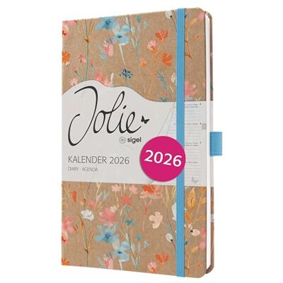 Sigel J6807 Wochenkalender 2026 A5 blau, rot, Hardcover aus Kraftpapier, Gummiband, Stiftschlaufe, 174 Seiten, vegan, Buchkalender, Terminplaner Taschenkalender Jolie Sigel J6807 Wochenkalender 2026 A5 blau, rot, Hardcover aus Kraftpapier, Gummiband, Stiftschlaufe, 174 Seiten, vegan, Buchkalender, Terminplaner Taschenkalender Jolie