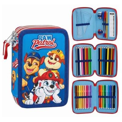 CERDÁ LIFE'S LITTLE MOMENTS Federmäppchen mit Paw Patrol Zubehör für Jungen und Mädchen, Schulmäppchen mit doppeltem Reißverschluss, blau, mit Schreibwarenset (Bleistifte, Marker, Lineal), offizielles Lizenzprodukt, Zurück zum CERDÁ LIFE'S LITTLE MOMENTS Federmäppchen mit Paw Patrol Zubehör für Jungen und Mädchen, Schulmäppchen mit doppeltem Reißverschluss, blau, mit Schreibwarenset (Bleistifte, Marker, Lineal), offizielles Lizenzprodukt, Zurück zum