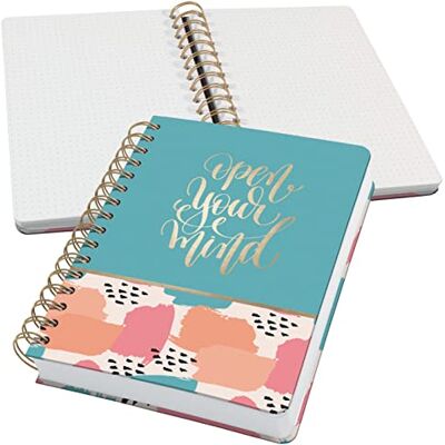 Sigel JN611 Spiralblock A5 dotted, türkis, apricot, Notizblock Bullet Journal Jolie, 120 g/m², dickes 120g Papier, 240 Seiten, vegan, aus nachhaltigem Papier hergestellt Sigel JN611 Spiralblock A5 dotted, türkis, apricot, Notizblock Bullet Journal Jolie, 120 g/m², dickes 120g Papier, 240 Seiten, vegan, aus nachhaltigem Papier hergestellt