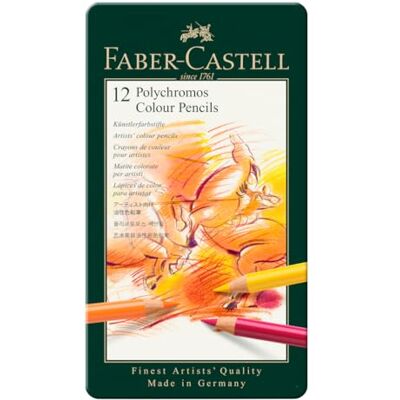 Faber-Castell 110012 Künstlerfarbstift Polychromos, 12er Metalletui Faber-Castell 110012 Künstlerfarbstift Polychromos, 12er Metalletui
