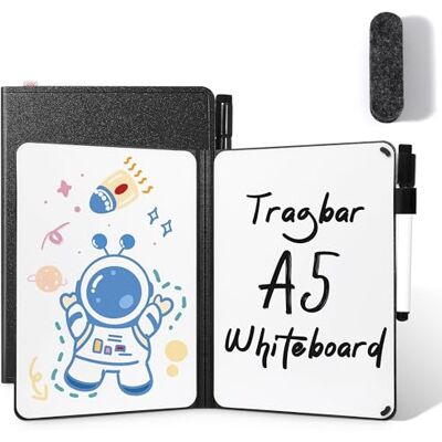 AGM Mini Whiteboard Schwarz, Tragbar A5 Memoboard Klein Doppelseitiges Schreiben Whiteboard Kein Magnet, 15 x 21 cm Harte Schale für Büro, Schule, Zuhause inkl. 1 Marker mit Radierspitze AGM Mini Whiteboard Schwarz, Tragbar A5 Memoboard Klein Doppelseitiges Schreiben Whiteboard Kein Magnet, 15 x 21 cm Harte Schale für Büro, Schule, Zuhause inkl. 1 Marker mit Radierspitze