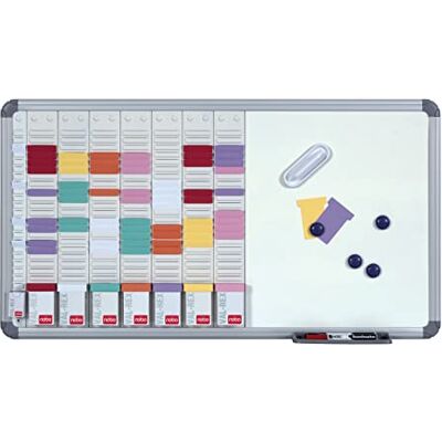 Nobo T-Karten Planungsset mit magnetischem Whiteboard, Wandmontage, Stahloberfläche, 8 Spalten & 24 Slots, Größe 2, inkl. T-Karten, Karteikarten, Whiteboard-Stifte, Magnete & Radiergummi, 2951400 Nobo T-Karten Planungsset mit magnetischem Whiteboard, Wandmontage, Stahloberfläche, 8 Spalten & 24 Slots, Größe 2, inkl. T-Karten, Karteikarten, Whiteboard-Stifte, Magnete & Radiergummi, 2951400