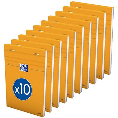 Oxford 10er-Pack note pads Orange 11x17cm, kleine Karos, 5 mm, 80 Blatt, geheftet, Deckblatt beschichtet orange Oxford 10er-Pack note pads Orange 11x17cm, kleine Karos, 5 mm, 80 Blatt, geheftet, Deckblatt beschichtet orange
