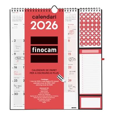 Finocam Wandkalender 2026 plus Monatsansicht Januar – Dezember 2026 (12 Monate) Kalender 2026 zum Notieren neutraler katalanischer Monatsplaner Finocam Wandkalender 2026 plus Monatsansicht Januar – Dezember 2026 (12 Monate) Kalender 2026 zum Notieren neutraler katalanischer Monatsplaner