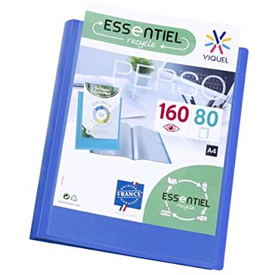 Viquel Präsentationsmappe, 160 Seiten, A4-Format, personalisierbare Einband, glatte, transparente Hüllen, recycelt, Blau Viquel Präsentationsmappe, 160 Seiten, A4-Format, personalisierbare Einband, glatte, transparente Hüllen, recycelt, Blau