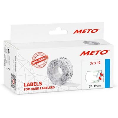 Meto Preisauszeichner Etiketten Vordruck « Prix au kg/litre prix article » (32x19 mm, 2-zeilig, 5.000 Preisetiketten, weiß, permanent Meto Preisauszeichner Etiketten Vordruck « Prix au kg/litre prix article » (32x19 mm, 2-zeilig, 5.000 Preisetiketten, weiß, permanent