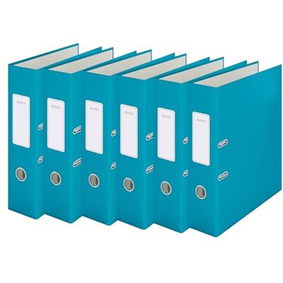 Leitz Qualitäts-Ordner, 6er Pack, A4, 600 Blatt, 8 cm Rückenbreite, Sanftes Blau, Cosy-Serie, 10610061 Leitz Qualitäts-Ordner, 6er Pack, A4, 600 Blatt, 8 cm Rückenbreite, Sanftes Blau, Cosy-Serie, 10610061