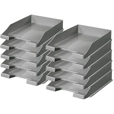HAN Briefablage Klassik, 10 STÜCK Schreibtisch Organizer, Bürobedarf, Ablagefächer, Büromaterial, Briefkorb, Dokumentenablage, bis Format A4/C4, (Dunkelgrau, 10er Pack) HAN Briefablage Klassik, 10 STÜCK Schreibtisch Organizer, Bürobedarf, Ablagefächer, Büromaterial, Briefkorb, Dokumentenablage, bis Format A4/C4, (Dunkelgrau, 10er Pack)