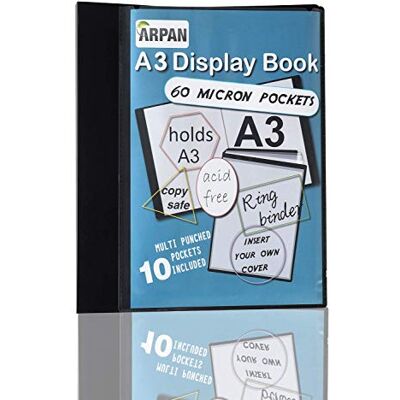 ARPAN A3 Ordner 4-D Ringbuch Deluxe Hochformat Ordner schwarz Präsentationsmappe Dokumentenhalter 10 Hüllen ARPAN A3 Ordner 4-D Ringbuch Deluxe Hochformat Ordner schwarz Präsentationsmappe Dokumentenhalter 10 Hüllen