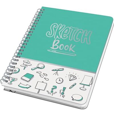 Sigel JN698 Spiral-Notizbuch Sketch Book Bullet Journal Jolie, dotted, dickes 120 g Papier, ca. A5, Hardcover, 120 Seiten, mint, vegan, aus nachhaltigem Papier Sigel JN698 Spiral-Notizbuch Sketch Book Bullet Journal Jolie, dotted, dickes 120 g Papier, ca. A5, Hardcover, 120 Seiten, mint, vegan, aus nachhaltigem Papier