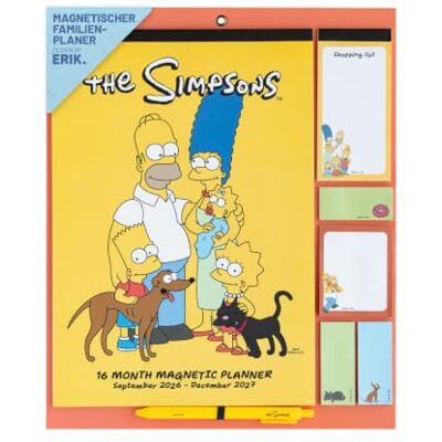 Grupo Erik Kalender 2027 Familienplaner Magnetisch The Simpsons Wandkalender Familienkalender Monatsplaner 2026 2027 Planer 4 Spalten für 16 Monate Offizielle Lizenz Schul Sachen Geschenke Merch Grupo Erik Kalender 2027 Familienplaner Magnetisch The Simpsons Wandkalender Familienkalender Monatsplaner 2026 2027 Planer 4 Spalten für 16 Monate Offizielle Lizenz Schul Sachen Geschenke Merch