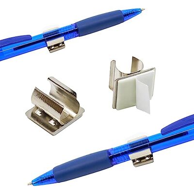 KLEBASTO Stifthalter selbstklebend Metall Clip Stifte Halterung zum Kleben Stiftschlaufe selbstklebend für Kugelschreiber,Füller (10) KLEBASTO Stifthalter selbstklebend Metall Clip Stifte Halterung zum Kleben Stiftschlaufe selbstklebend für Kugelschreiber,Füller (10)