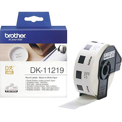 Brother DK11219 Runde Etikettenrolle weiss 1200Stk/Roll 12mm Durchmesser für QL-500 QL-550 Brother DK11219 Runde Etikettenrolle weiss 1200Stk/Roll 12mm Durchmesser für QL-500 QL-550