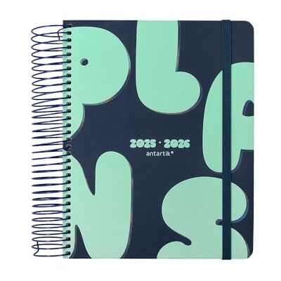 Liderpapel Antartik Schülerkalender, 25-26, Spiralbindung, Blau, Tag-Seite, A5, zweisprachig, FSC, 80 g Liderpapel Antartik Schülerkalender, 25-26, Spiralbindung, Blau, Tag-Seite, A5, zweisprachig, FSC, 80 g