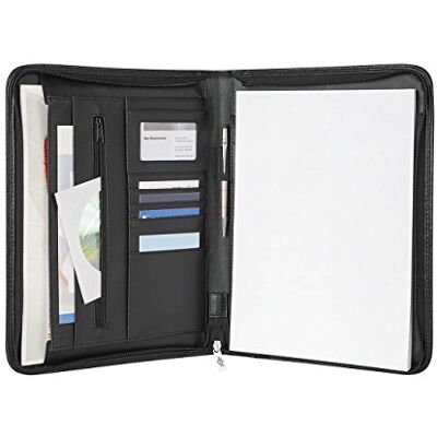 WEDO 5854301 Tagungsmappe Elegance (mit Reißverschluss, Kunstleder, strukturiertes Nylon, viele verschiedene Fächer, Schreibblock, A4) schwarz WEDO 5854301 Tagungsmappe Elegance (mit Reißverschluss, Kunstleder, strukturiertes Nylon, viele verschiedene Fächer, Schreibblock, A4) schwarz
