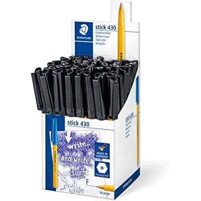 Staedtler Stick 430 F-9CP5 Kugelschreiber Strichbreite F 50 Stück schwarz Staedtler Stick 430 F-9CP5 Kugelschreiber Strichbreite F 50 Stück schwarz