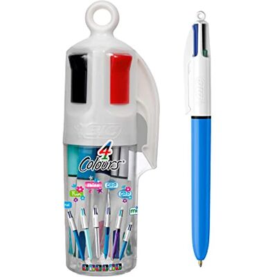 BIC 4 Farben Kugelschreiber Set 4 Colours, 6er Stifte Set Variation in transparentem Stiftebecher, Ideal für das Büro, das Home Office oder die Schule BIC 4 Farben Kugelschreiber Set 4 Colours, 6er Stifte Set Variation in transparentem Stiftebecher, Ideal für das Büro, das Home Office oder die Schule