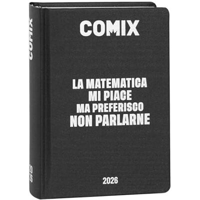 COMIX Mini-Tagebuch 16 Monate, Schülerkalender 2025-2026, mit festem Einband, ideal für Mittel- und Oberschule, 11 x 15,3 cm, Schwarz/Silber COMIX Mini-Tagebuch 16 Monate, Schülerkalender 2025-2026, mit festem Einband, ideal für Mittel- und Oberschule, 11 x 15,3 cm, Schwarz/Silber