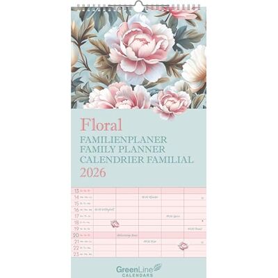 Alpha GreenLine Floral Familienplaner 2026 – Wandkalender 22x45 cm, Familien-Kalender mit 5 Spalten, 12 floralen Monatsblättern, Stundenplänen & nachhaltiger Produktion für Familien und Naturfreunde Alpha GreenLine Floral Familienplaner 2026 – Wandkalender 22x45 cm, Familien-Kalender mit 5 Spalten, 12 floralen Monatsblättern, Stundenplänen & nachhaltiger Produktion für Familien und Naturfreunde