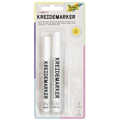 Folia Weiße Flüssigkreidemarker-Set - Set aus 2 Folia Weiße Flüssigkreidemarker-Set - Set aus 2